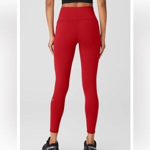 Alo Yoga 7/8 High-Waist Airbrush Leggings-XS-Crimson Red